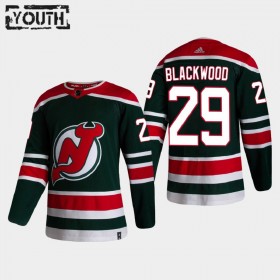 New Jersey Devils Trikot Mackenzie Blackwood 29 2020-21 Reverse Retro Authentic - Kinder